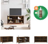 vidaXL Tv-meubel 100x40x50 cm bewerkt hout gerookt eikenkleurig - Kast - Inclusief Houtreiniger en verfrisser