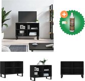 vidaXL Tv-meubel 69-5x30x50 cm bewerkt hout zwart - Kast - Inclusief Houtreiniger en verfrisser