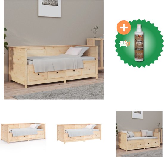 vidaXL Slaapbank 90x190 cm massief grenenhout - Bed - Inclusief Houtreiniger en verfrisser