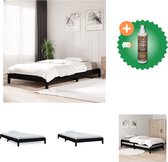 vidaXL Bed stapelbaar 100x200 cm massief grenenhout zwart - Bed - Inclusief Houtreiniger en verfrisser