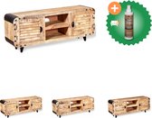 vidaXL Tv-meubel 120x30x50 cm massief mangohout - Kast - Inclusief Houtreiniger en verfrisser