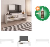 vidaXL Tv-meubel 120x40x40 cm bewerkt hout wit - Kast - Inclusief Houtreiniger en verfrisser