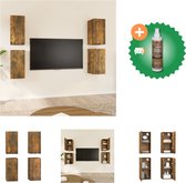 vidaXL Tv-meubelen 4 st 30-5x30x60 cm bewerkt hout gerookt eikenkleur - Kast - Inclusief Houtreiniger en verfrisser