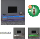 vidaXL Tv-meubel met LED-verlichting 270x35x40 cm betongrijs - Kast - Inclusief Houtreiniger en verfrisser