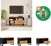 vidaXL Tv-meubel 80x33x46 cm massief acaciahout en bewerkt hout - Kast - Inclusief Houtreiniger en verfrisser
