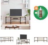 vidaXL Tv-meubel 121x35x45 cm bewerkt hout en ijzer sonoma eikenkleur - Kast - Inclusief Houtreiniger en verfrisser