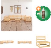 vidaXL Ensemble de salon 9 pièces Ensemble de jardin en bois de pin massif comprenant un nettoyant et un assainisseur de bois