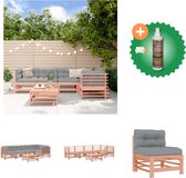 vidaXL 6 delige Loungeset met kussens massief douglashout Tuinset Inclusief Houtreiniger en verfrisser