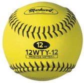 Markwort Weighted Yellow Leather Softball (12WTY Weight 6 oz