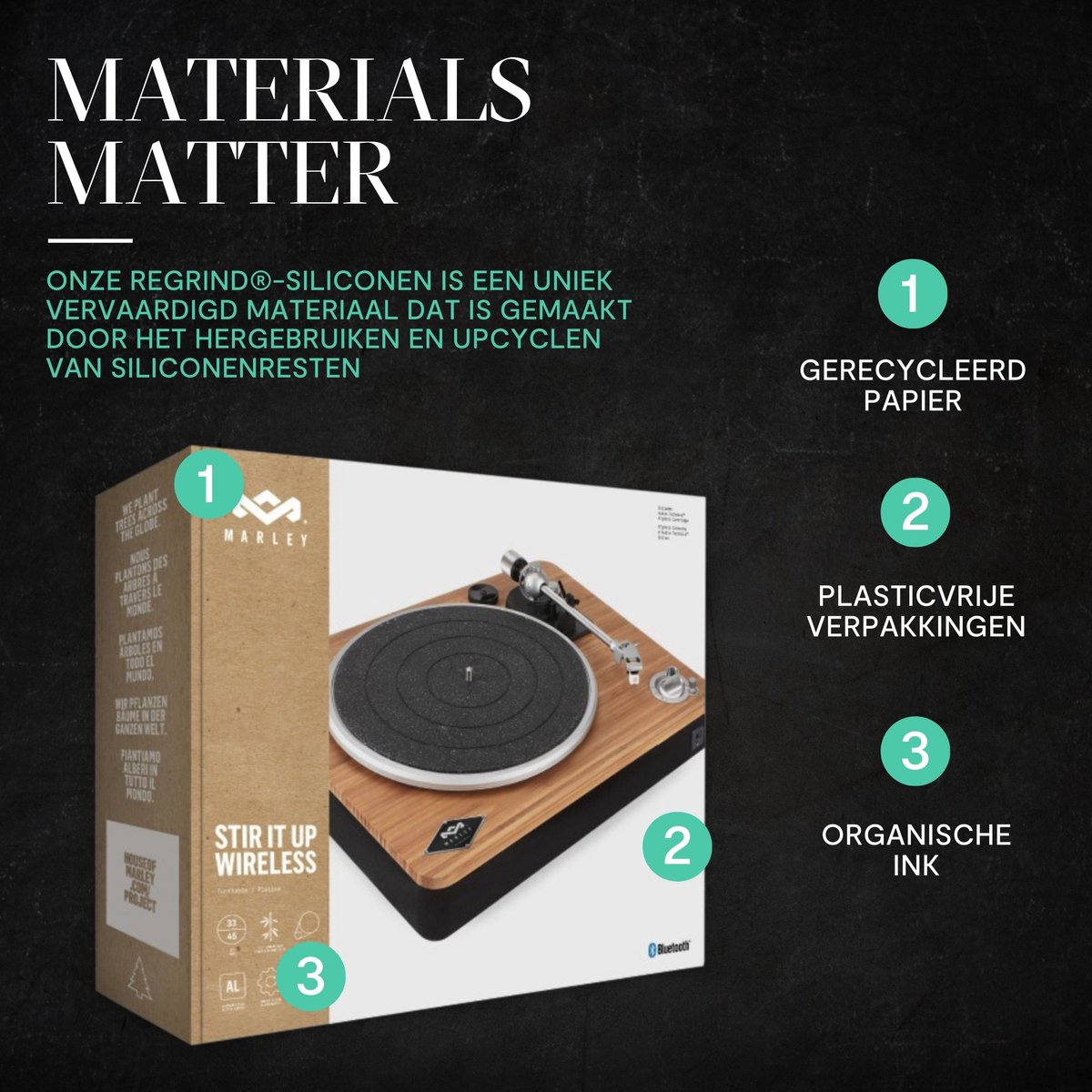 The House Of Marley Stir It Up Wireless Tourne-disque entraîné par