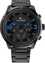 Tommy Hilfiger TH1792070 Heren Horloge - Wild - Mineraalglas - Staal - Zwart - 50 mm breed - Quartz - Vouw/Vlindersluiting - 5 ATM (douchen)