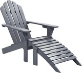 Tuinstoel Grijs Hout / Tuin stoelen / Ligstoel Tuin verstelbaar / Buiten stoelen / Balkon stoelen / Relax stoelen