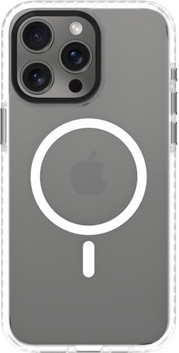 Hoesje met MagSafe geschikt voor iPhone 15 Pro Max | Prisma | Wit