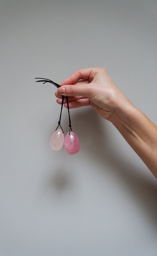 Lot De 3 œufs De Yoni / Boules De Geisha En Quartz Rose - Pierre Naturelle, Pour Bien-être