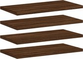 vidaXL - Wandschappen - 4 - st - 40x20x1,5 - cm - bewerkt - hout - bruin - eikenkleur
