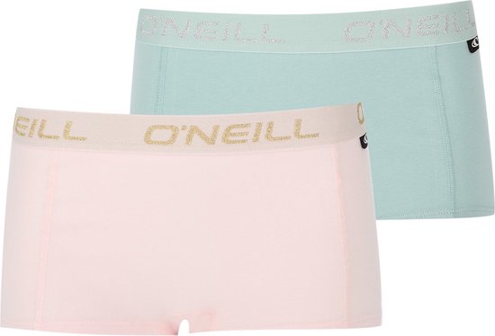 O'Neill lot de 2 boxers femme - vert clair rose - L