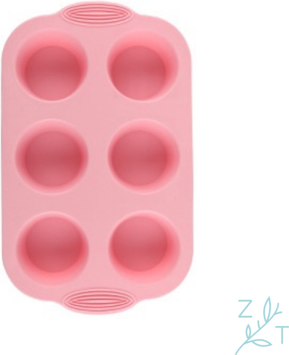 ZijTak - Muffin bakvorm 6st - Cupcakevorm - Anti-kleef - Siliconen - roze