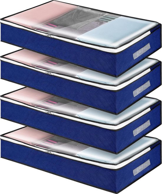 Ladekast Onder Het Bed Op Wielen, Opvouwbaar Metalen Frame En Opbergtas Met Kijkvenster Voor Het Opbergen Van Kleding Onder Het Bed Opbergdoos Onder Het Bed Met 4 Zwenkwielen 60x40x16cm Ladekast Onder Het Bed Op Wielen, Opvouwbaar Metalen Frame En Opbergtas Met Kijkvenster Voor Het Opbergen Van Kleding Onder Het Bed Opbergdoos Onder Het Bed Met 4 Zwenkwielen 60x40x16cm