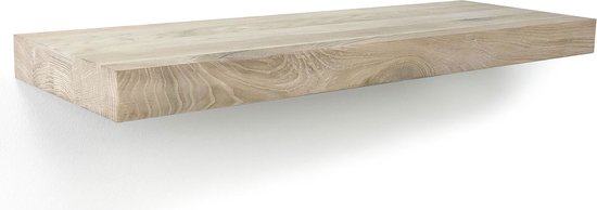 Zwevende wandplank 170 x 20 cm 40mm eiken recht - Wandplank zwevend - Boekenplank - Zwevende boekenplank - Boomstam plank - Muurplank - Muurplank zwevend