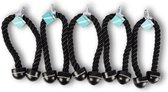 Set van 5 Tricep Ropes voor Krachtstations - Dubbel Grip - 70cm - Zwart - Fitness & Training