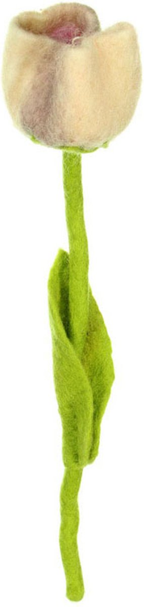 Bloem Vilt - Tulp Livia Pastel Terracotta/Paars - 40cm - Fairtrade Sjaalmetverhaal