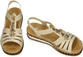 Rieker -Dames - beige - sandalen - maat 38