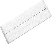 Oaki Doki wit biaisband 12 mm wit - biesband geschikt voor kleding en mondkapjes - 2 m biasband katoen