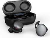 Synyq SportS GO - Écouteurs entièrement sans fil - EXTRA BASS - Résistant à la sueur et à la pluie - Écouteurs Sport - Convient pour Apple et Android - Zwart