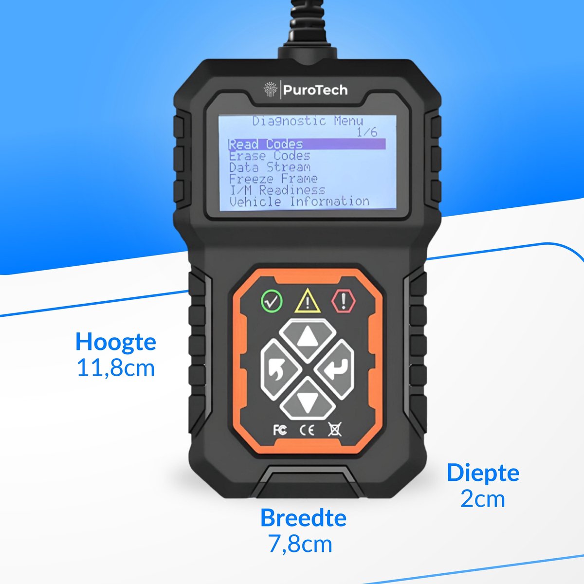 PuroTech OBD2 Scanner - OBD - Diagnosecomputer - Storing Verwijderen - Uitleesapparatuur – Auto Accessoires - Auto Uitlezen - Diagnose apparatuur voor auto's - Motorstoring - Nederlandse Handleiding thumbnail 6