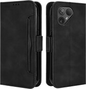 Exobox Geschikt voor Fairphone 5 - Magnetic Leer Flip Leather Book Case Hoesje - Zwart