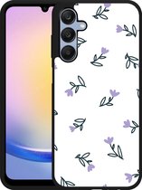 Cazy Hardcase Hoesje geschikt voor Samsung Galaxy A25 Paarse Bloemen