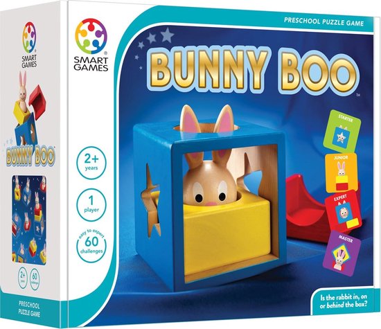 SmartGames - Bunny Boo - 60 opdrachten - Houten kleuterspel - Ruimtelijk inzicht - SmartGames