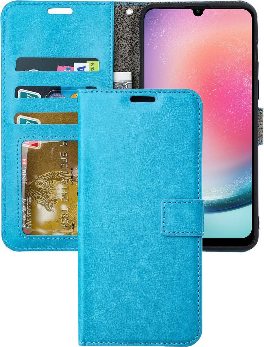 Portemonnee Book Case Hoesje Geschikt voor: Samsung Galaxy A34 5G - Turquoise