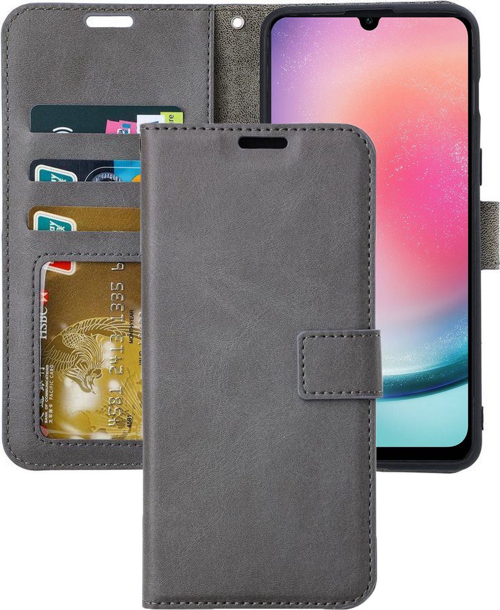 Portemonnee Book Case Hoesje Geschikt voor: Samsung Galaxy A25 - Grijs