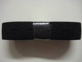 stevig zwart knoopsgatenelastiek 15 mm - 2 m - knoopsgaten elastiek - geschikt voor wasmachine droogtrommel en strijken
