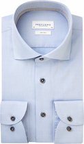 Profuomo slim fit heren overhemd - dobby - blauw - Strijkvriendelijk - Boordmaat: 40
