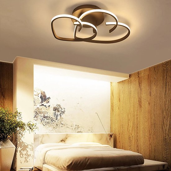 LuxiLamps - Plafonnier Coeurs - Avec Télécommande - Or - Dimmable - Lampe de salon - Lampe moderne - Plafoniere