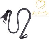 Zweep - 85 cm - Erotische Zweep – BDSM – Seks zweep – Bondage – Sm zweepje – Leer - Zwart -seksspeeltjes – Erotiek – Sex toys