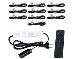 TrueLED Compact White - Inbouw LED Spot Dimbaar voor Overkapping - IP65 Verlichting voor Veranda - Complete set van 10 LED Spots