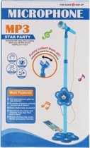 Star Party Karaoke Microfoon + Licht En Geluid Blauw