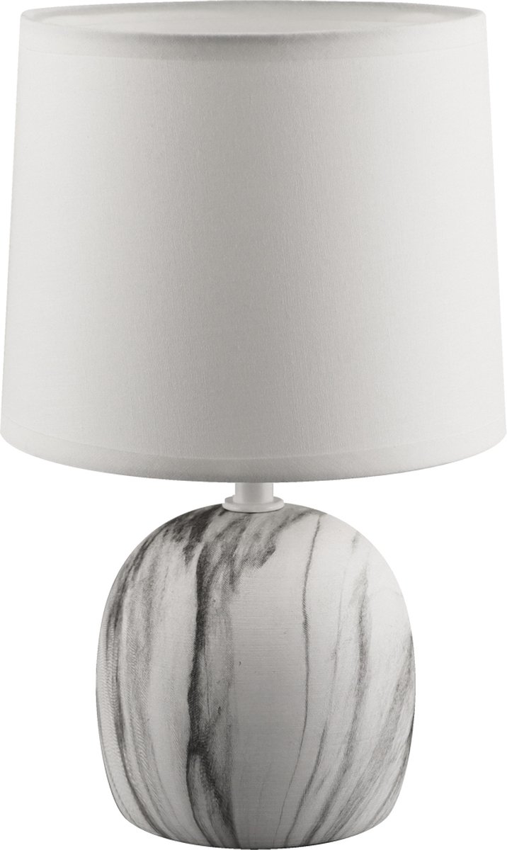 ATENA - Tafellamp - Nachtlamp - textiel Wit - E14 Fitting
