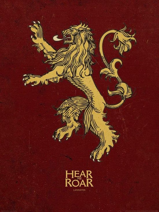 Kunstdruk Game of Thrones Lannister 60x80cm