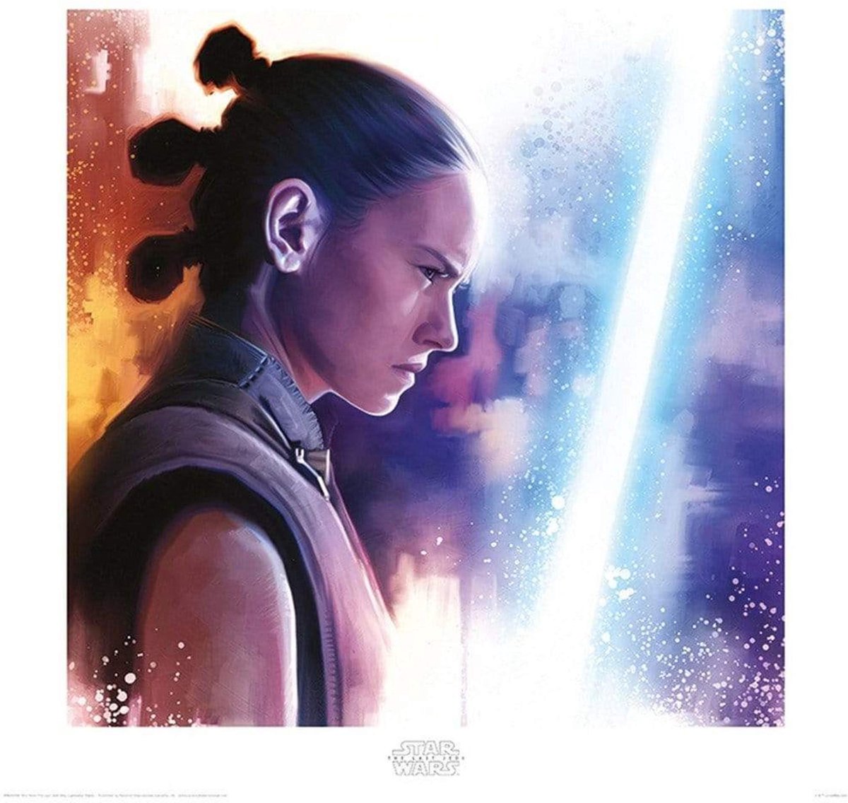 Pyramid Star Wars The Last Jedi Rey Lightsaber Paint Kunstdruk 40x40cm Poster - 40x40cm Divers