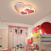 LuxiLamps - Hartvormige Plafondlamp - Roze - Dimbaar Met Afstandsbediening - Kinderkamer - 52 cm - Moderne Lamp - Slaapkamer Lamp - Plafonniere