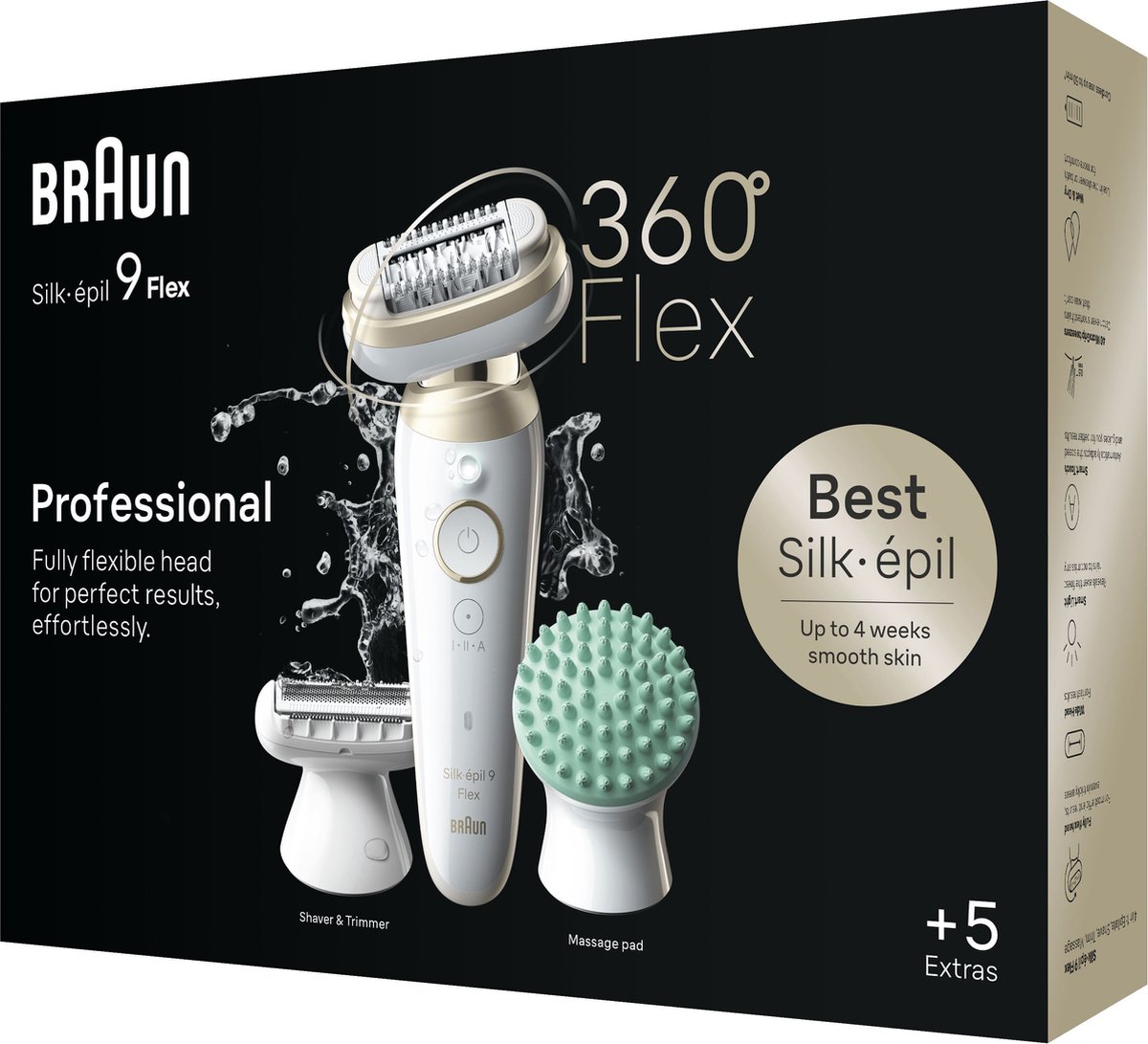 Braun Silk·épil 9 Flex - Epilator met Ladyshave opzetstuk - type 9-071 3D - Wit/Goud thumbnail 2