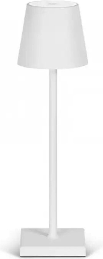 Ostin & Fred Draadloze Tafellamp - Wit - 38 cm - Dimbare Touch Lamp - Voor Binnen en Buiten - Moderne Nachtlamp - Bureaulamp - Oplaadbare Batterij