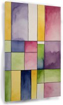 Abstracte figuren schilderij - Woonkamer muurdecoratie - Glas schilderij abstract - Wanddecoratie modern - Schilderijen plexiglas - Woondecoratie - 80 x 120 cm 5mm