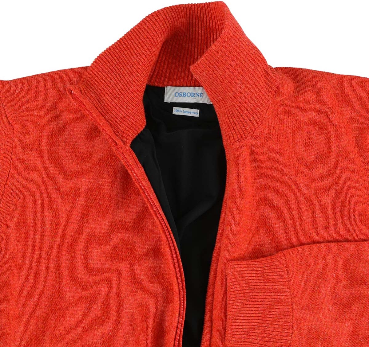 Osborne Knitwear Windstopper cardigan met rits - Dames - Lamswol - Inferno - Zwarte voering - S