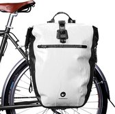 Rhinowalk - Sac de vélo 3 en 1 simple étanche - Sacoches de vélo de voyage - 30L - Sac à dos de sac de vélo - Zwart/ Wit
