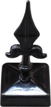 Kleine speer, paalornament 71x71mm, zwart gepoedercoat